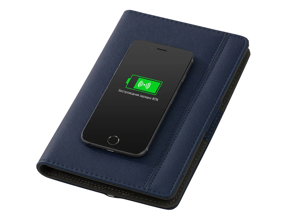 Органайзер с функцией беспроводной зарядки Manner 5000 mAh темно-синий - фото 4