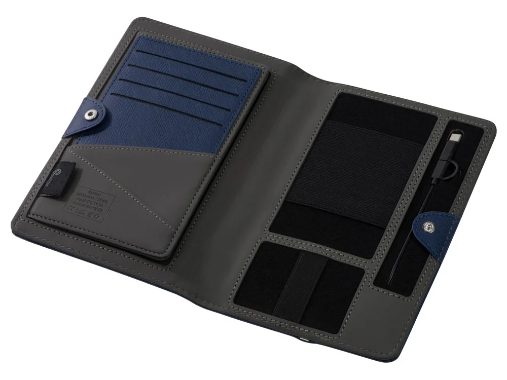 Органайзер с функцией беспроводной зарядки Manner 5000 mAh темно-синий - фото 5