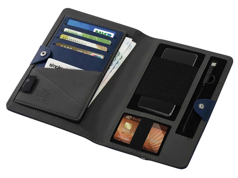 Органайзер с функцией беспроводной зарядки Manner 5000 mAh темно-синий - фото 6