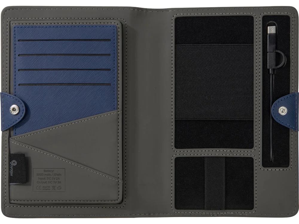 Органайзер с функцией беспроводной зарядки Manner 5000 mAh темно-синий - фото 7