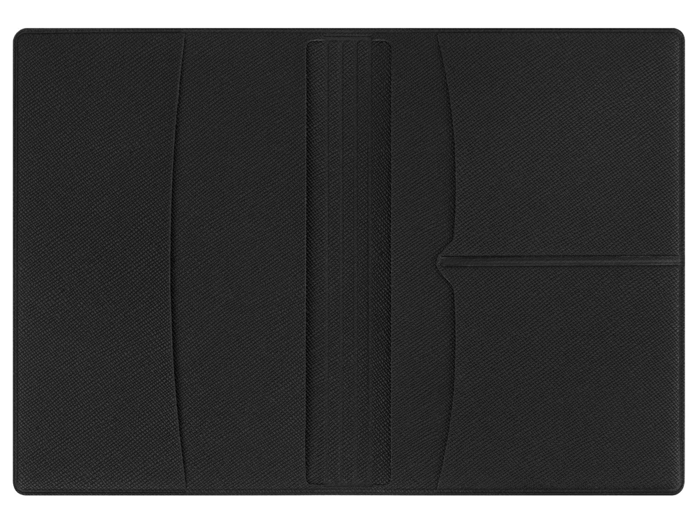 Обложка для паспорта с RFID защитой отделений для пластиковых карт Favor черный - фото 5