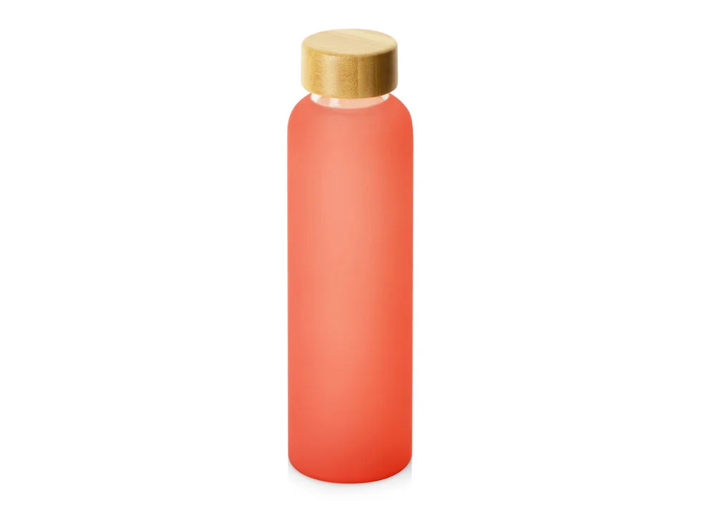 Стеклянная бутылка с бамбуковой крышкой Foggy 600 мл красный