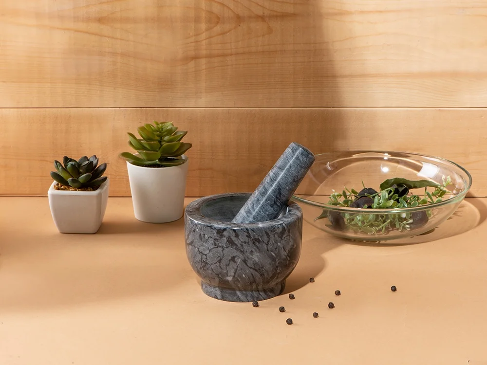 Мраморная ступка с пестиком «Pesto», серый - фото 13