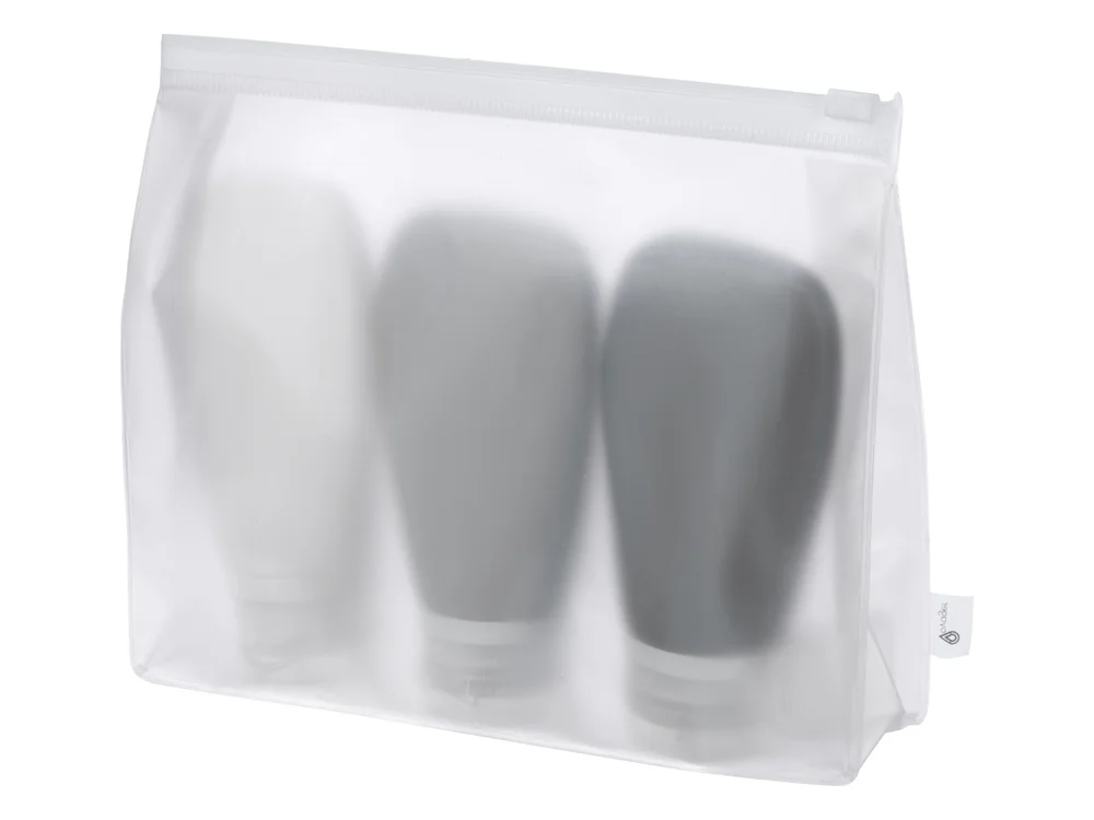 Набор силиконовых емкостей для путешествия On air белый светло-серый темно-серый - фото 2