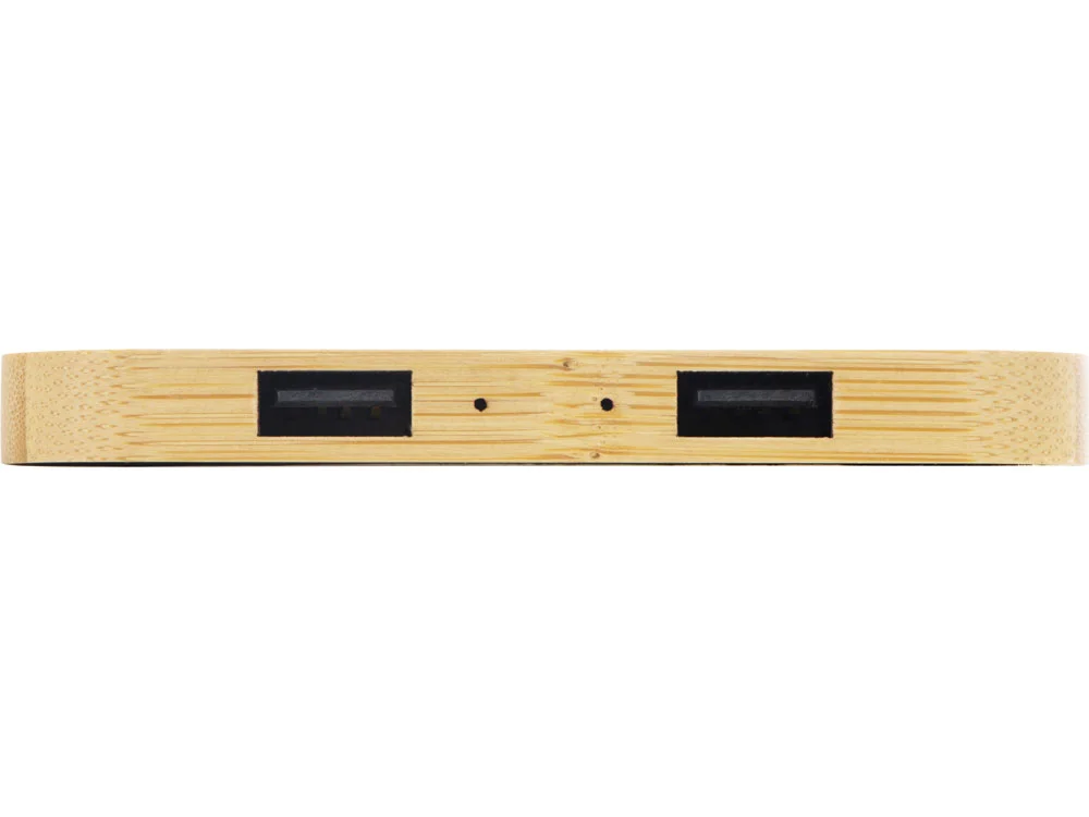 USB-хаб с беспроводной зарядкой из бамбука Plato 5 Вт натуральный - фото 6