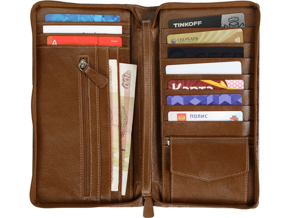 Трэвел-портмоне коричневый - фото 9