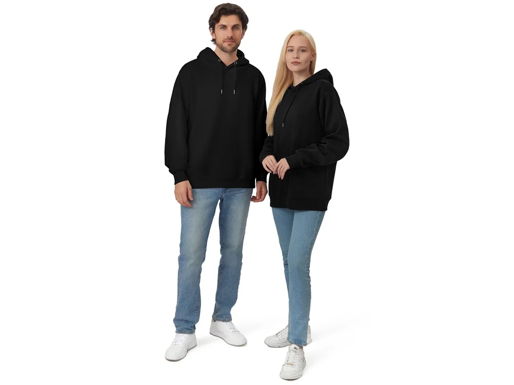 Толстовка с капюшоном оверсайз Lisbon унисекс черный 3XL - фото 9