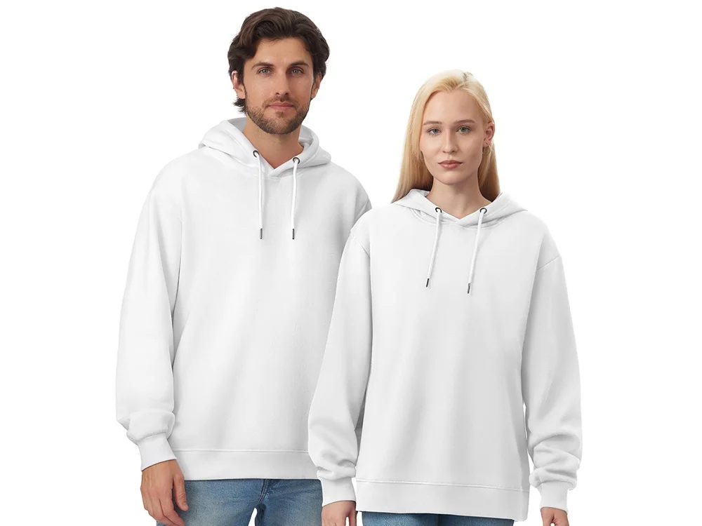 Толстовка с капюшоном оверсайз «Lisbon» унисекс, белый, L