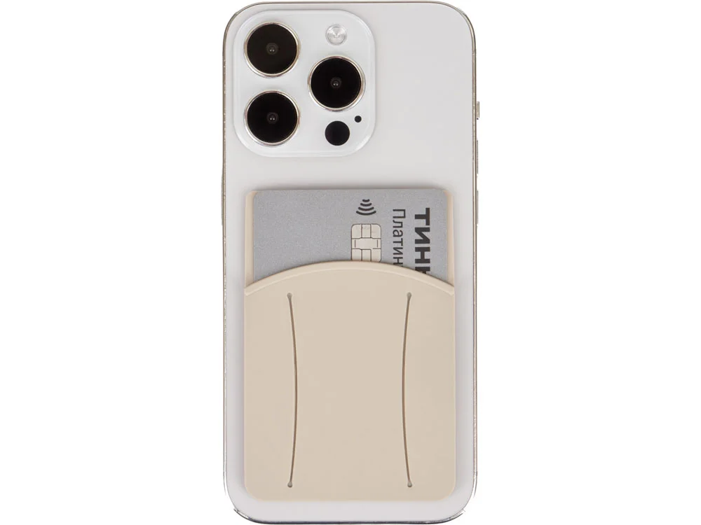 Картхолдер для телефона с держателем «Trighold», бежевый - фото 2