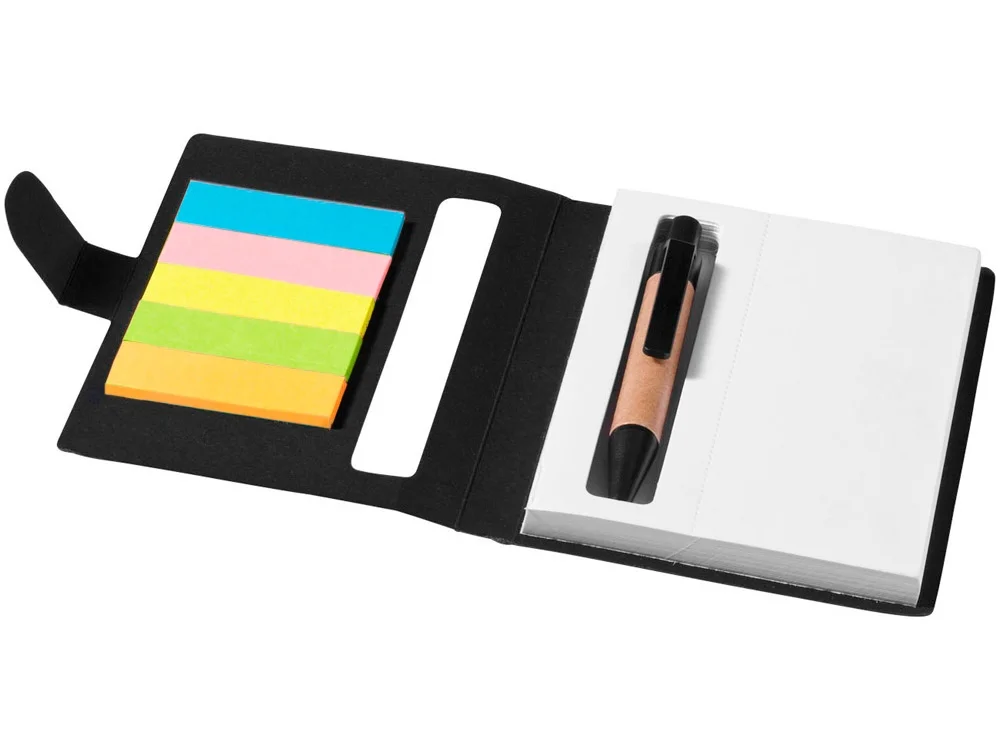 Набор стикеров «Expose» с ручкой и блокнотом А7, черный - фото 2