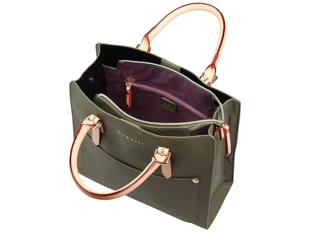 Сумка-портфель женская «Ella», зеленый оливковый - фото 3