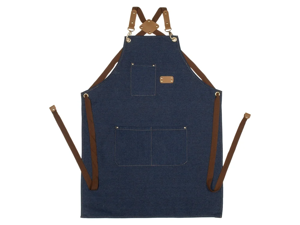 Джинсовый фартук с карманами Fry синий - фото 2