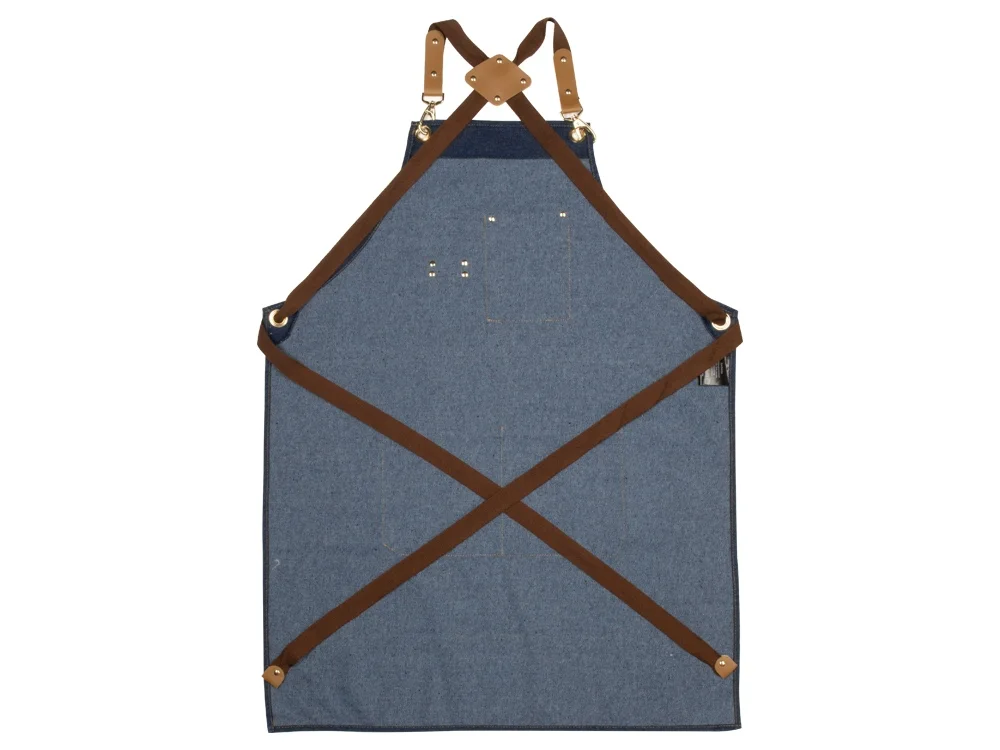 Джинсовый фартук с карманами Fry синий - фото 4