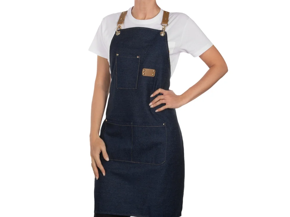 Джинсовый фартук с карманами Fry синий - фото 7