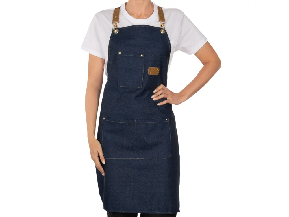Джинсовый фартук с карманами Fry синий - фото 8