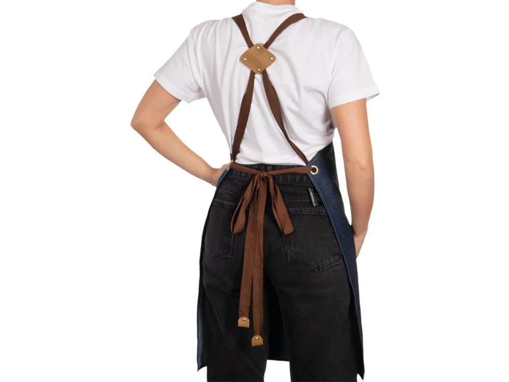 Джинсовый фартук с карманами Fry синий - фото 9