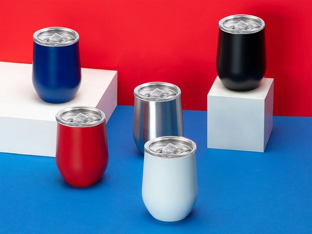 Вакуумная термокружка Sense непротекаемая крышка голубой 370 мл - фото 8