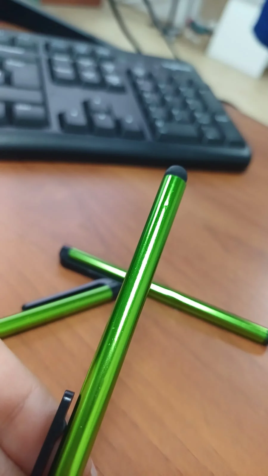 Стилус металлический Touch Smart Phone Tablet PC Universal зеленое яблоко - фото 4