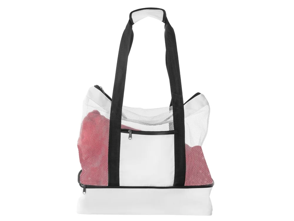 Сумка для шопинга и пляжа «Coolmesh» с изотермическим отделением внизу, белый, черный - фото 10