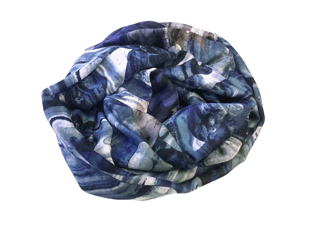 Шарф- палантин «Уральский хребет», синий - фото 3