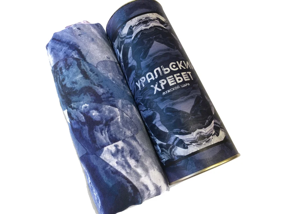 Шарф- палантин «Уральский хребет», синий - фото 6