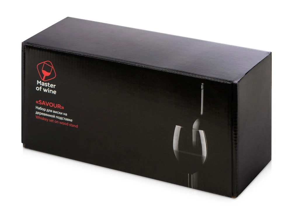 Набор для виски и коктейлей на подставке из дуба Savour натуральный прозрачный серебристый 2 х 210 - фото 10