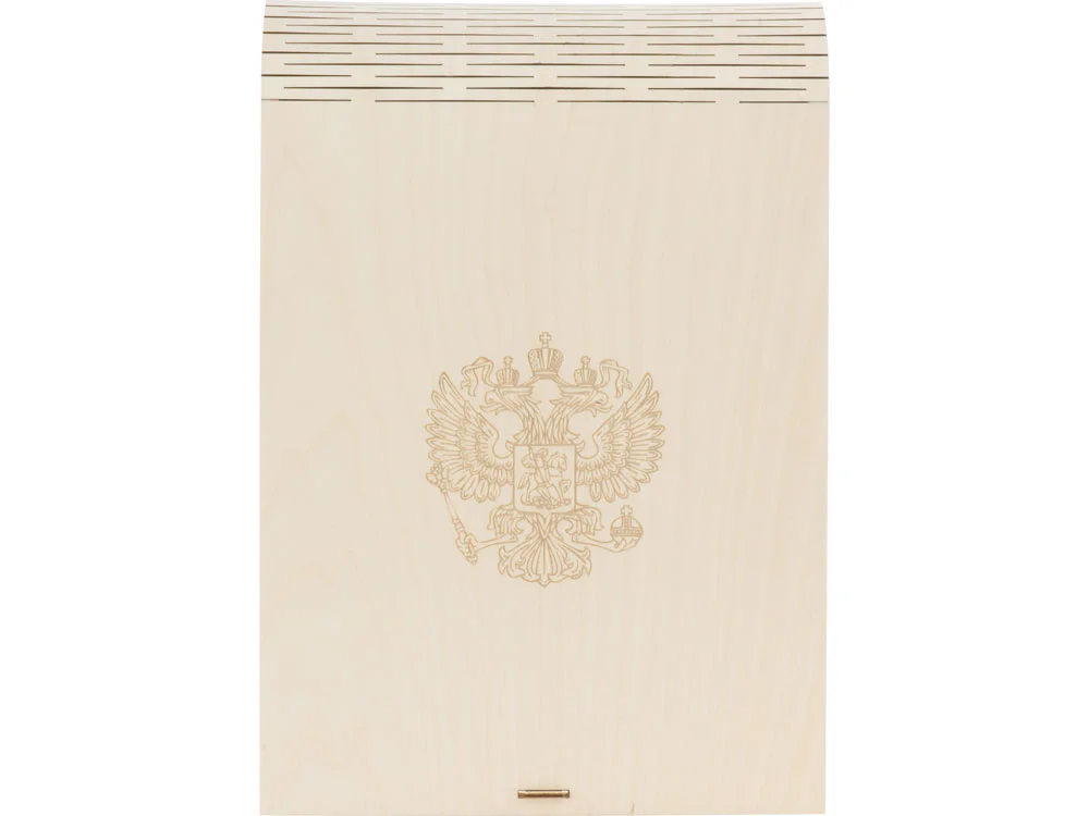 Набор «За Россию» в деревянной коробке, прозрачный/золотистый, 2 х 200 - фото 5