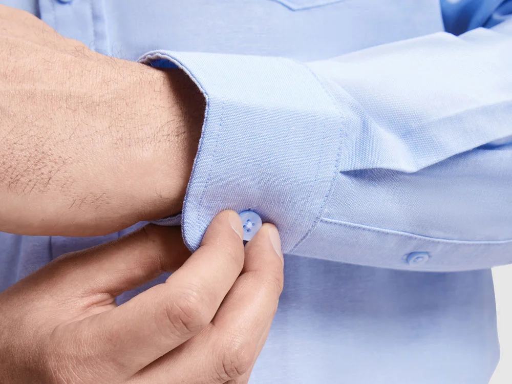 Рубашка с длинным рукавом Oxford мужская небесно-голубой M - фото 5