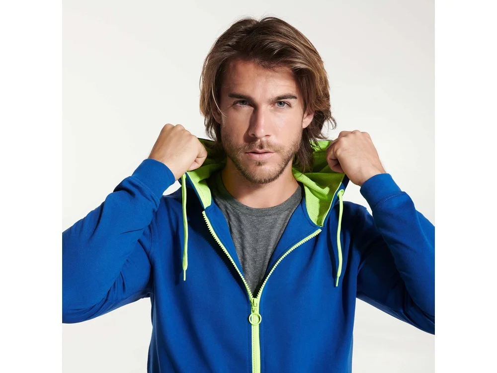 Толстовка на молнии «Fuji» унисекс, королевский синий, неоновый желтый, XL - фото 6