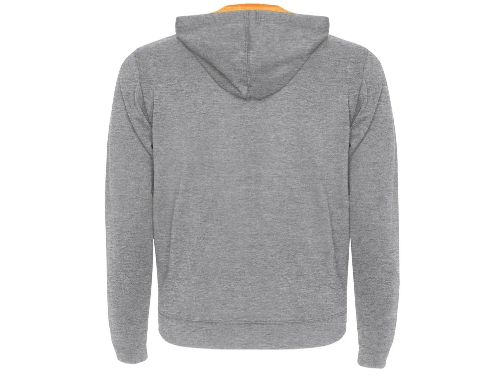 Толстовка на молнии «Fuji» унисекс, серый меланж, неоновый оранжевый, S - фото 2