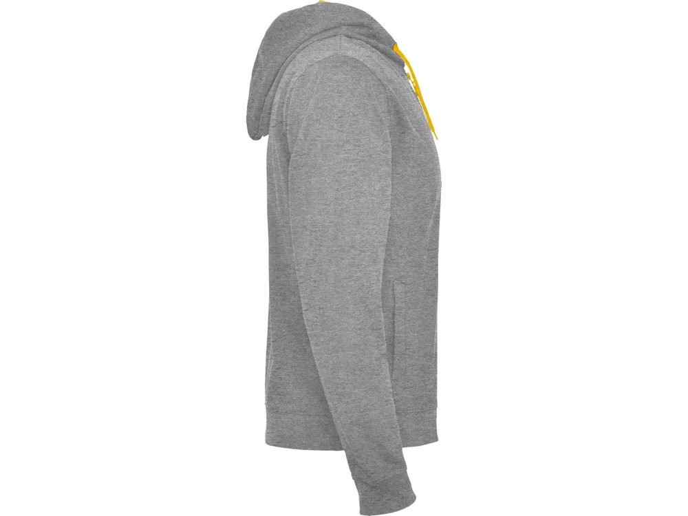 Толстовка на молнии «Fuji» унисекс, серый меланж, неоновый оранжевый, M - фото 4