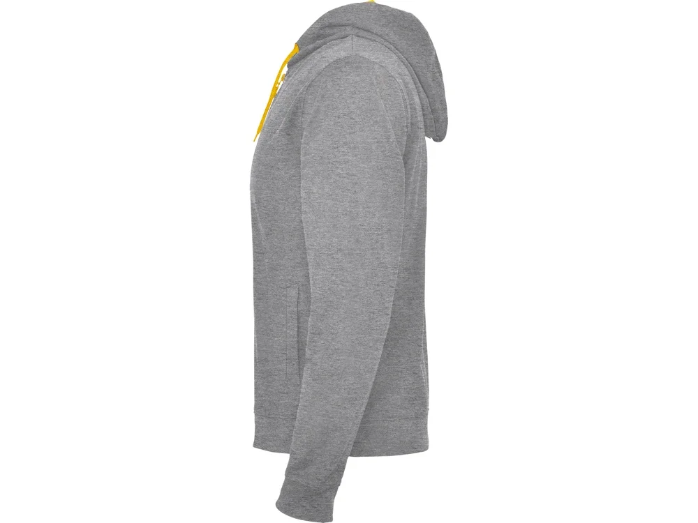 Толстовка на молнии «Fuji» унисекс, серый меланж, неоновый оранжевый, L - фото 3