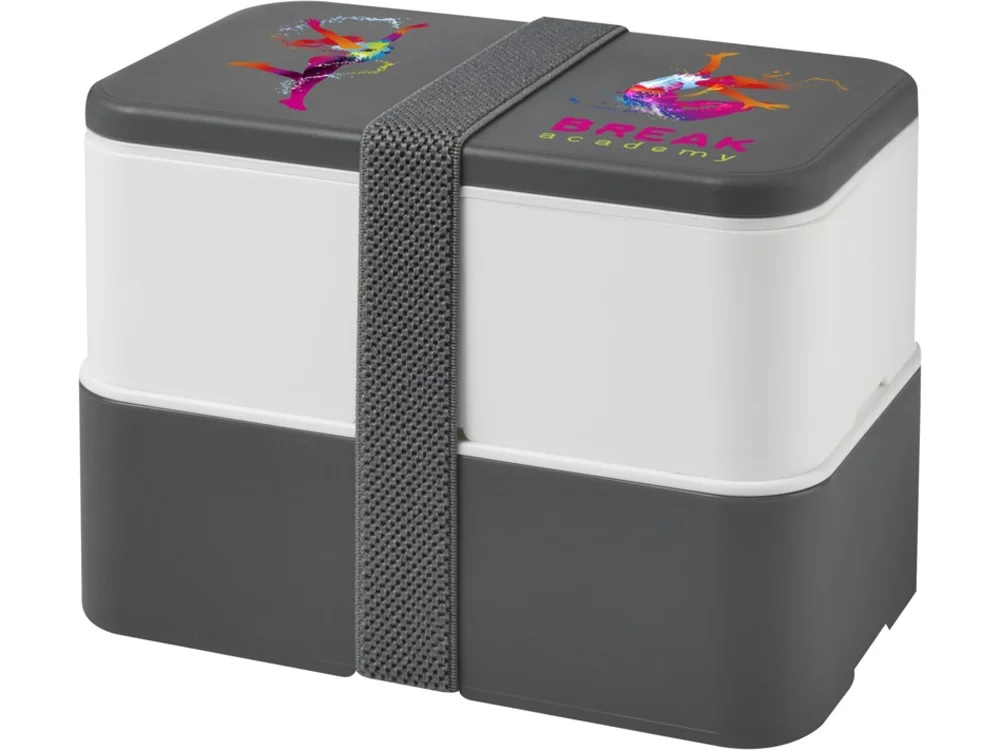 Двухслойный ланчбокс MIYO серый/белый 700 мл - фото 7