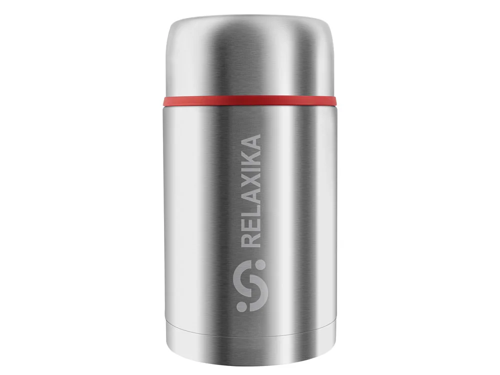 Термос для еды Relaxika 301 в чехле 1200 мл серебристый