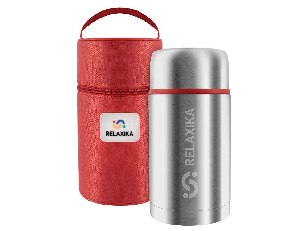 Термос для еды Relaxika 301 в чехле 1200 мл серебристый - фото 10