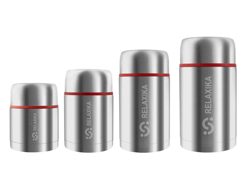 Термос для еды Relaxika 301 в чехле 1200 мл серебристый - фото 20