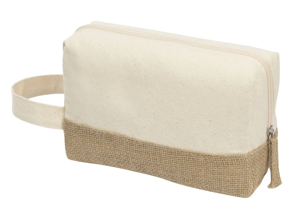 Косметичка Jute с ручкой из хлопка и джута молочный - фото 2