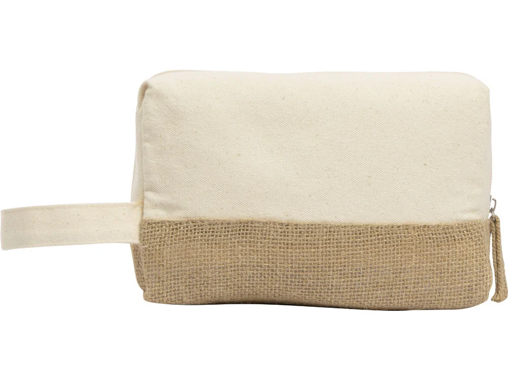Косметичка Jute с ручкой из хлопка и джута молочный - фото 3