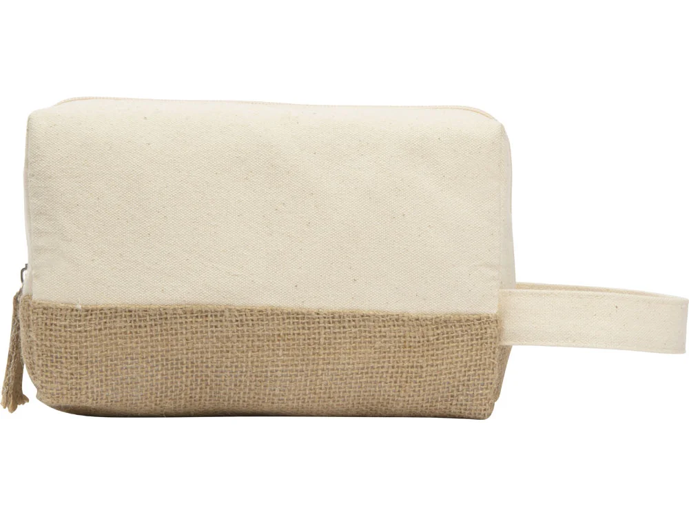 Косметичка Jute с ручкой из хлопка и джута молочный - фото 4
