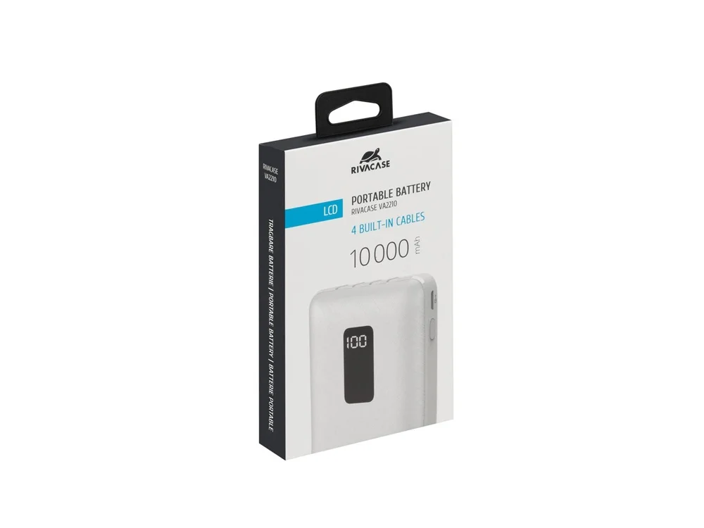 Внешний аккумулятор с дисплеем и встроенными кабелями VA2210 10000 mAh - фото 13