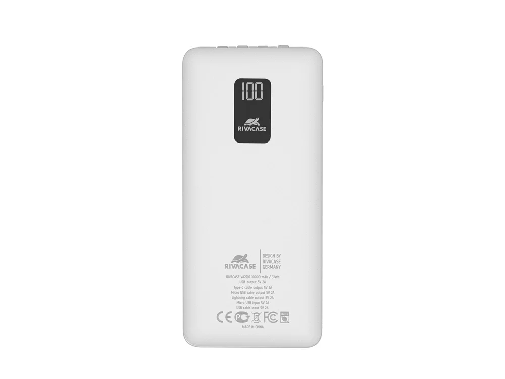 Внешний аккумулятор с дисплеем и встроенными кабелями VA2210 10000 mAh - фото 2
