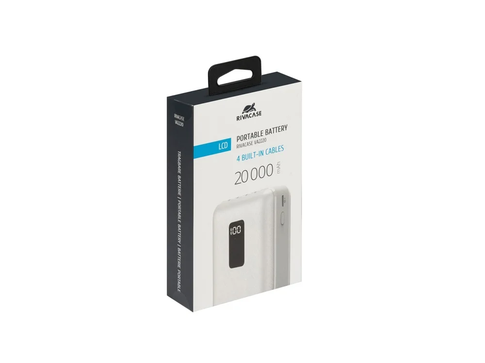 Внешний аккумулятор с дисплеем и встроенными кабелями VA2220 20000 mAh - фото 13