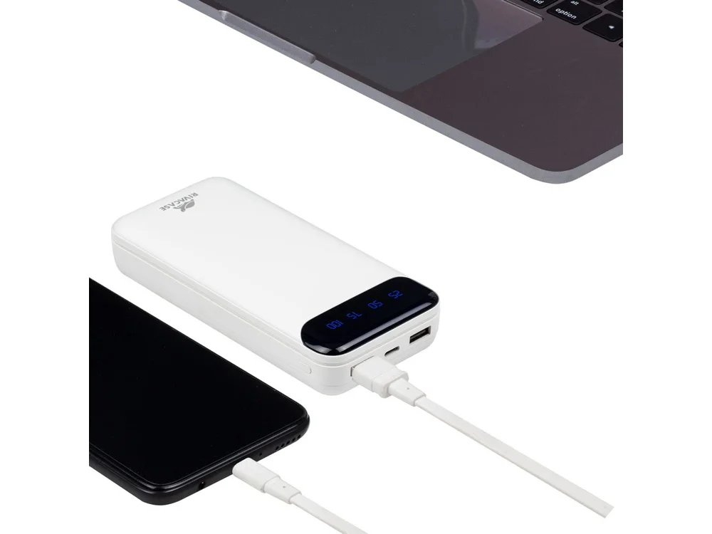 Внешний аккумулятор с дисплеем VA2280 20000 mAh белый - фото 16