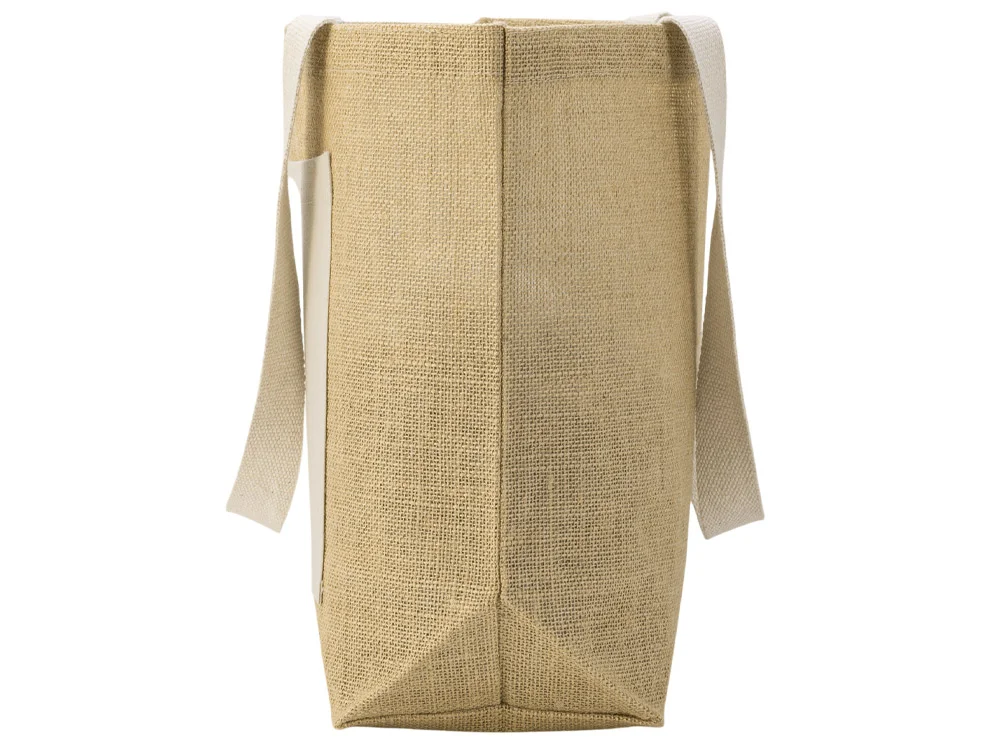 Сумка Jute джутовая с широким дном и карманом натуральный - фото 6