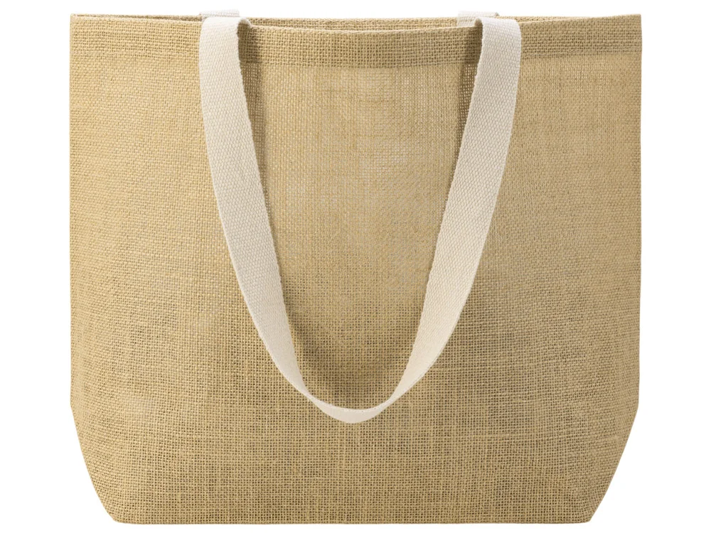 Сумка Jute джутовая с широким дном и карманом натуральный - фото 7
