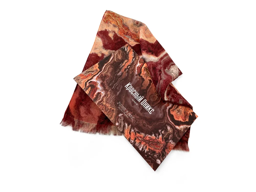 Мужской шарф Красный Оникс бордовый - фото 4