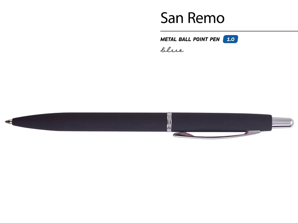 Ручка металлическая шариковая San Remo софт тач графит - фото 2