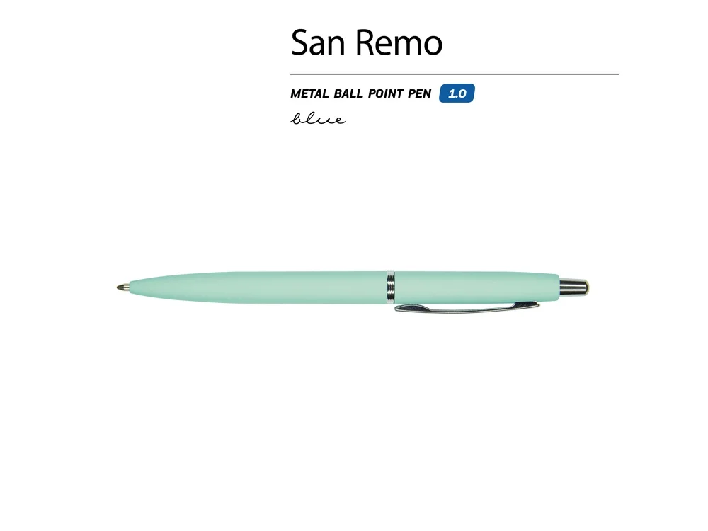 Ручка металлическая шариковая San Remo софт-тач мятный - фото 2
