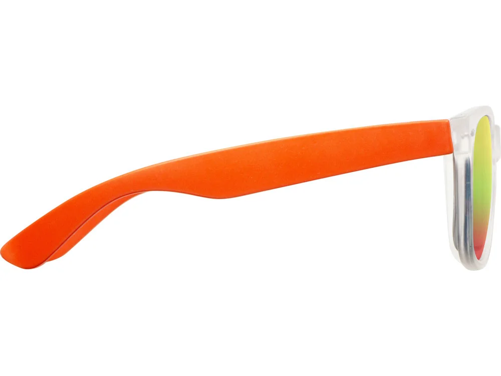 Очки солнцезащитные с зеркальными линзами Partymaker белый/оранжевый - фото 3