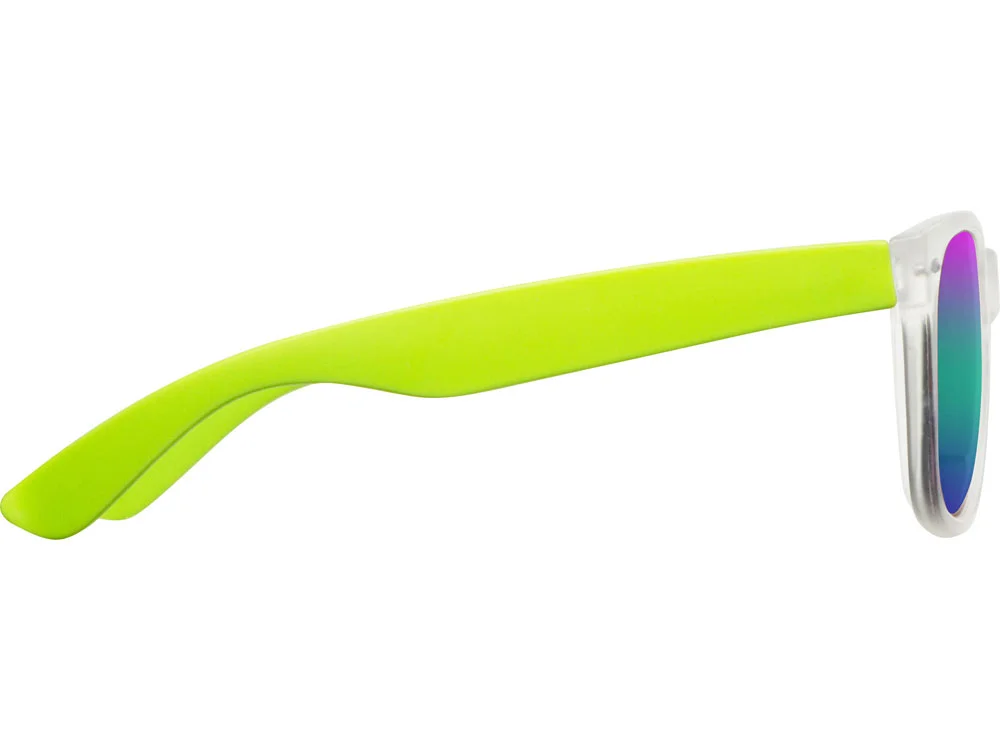 Очки солнцезащитные с зеркальными линзами «Partymaker», белый/лайм - фото 3